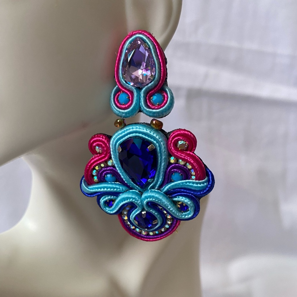 Vibrant Multicolor Statement Earrings - image 2